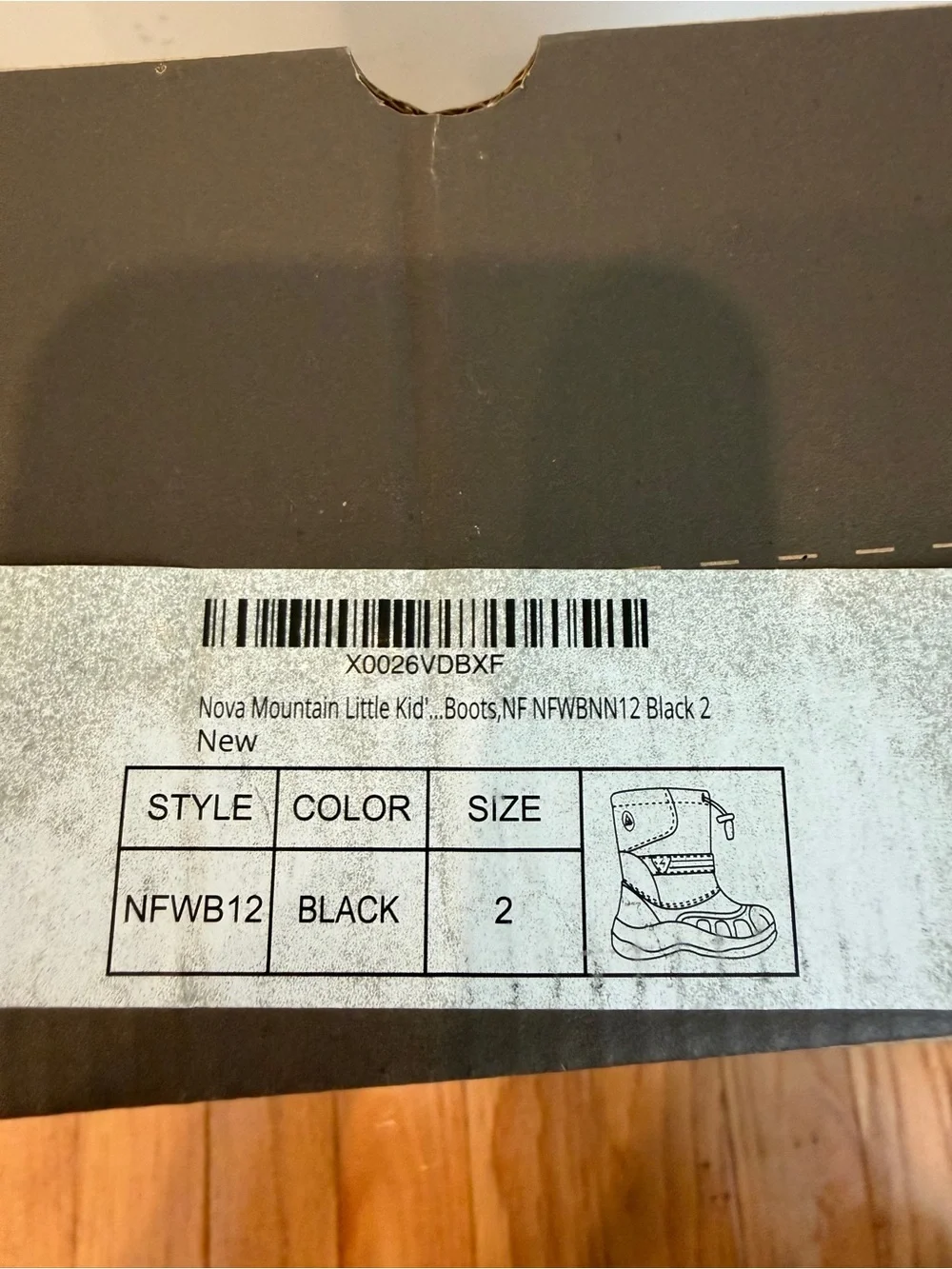 Kids Black Winter Snow Boots with Reflective Stripes